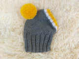 Monkey pet hat with big pompom, warm winter dog hat with pompom