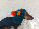 Knitted Fox Hat for Small Dog: Warm Wool-Acrylic Blend