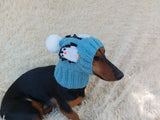 Christmas hat with penguins for dog