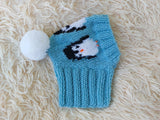 Christmas hat with penguins for dog
