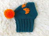 Knitted Fox Hat for Small Dog: Warm Wool-Acrylic Blend