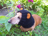 Pet cloches bear hat snood, dog clothes hat snood bear