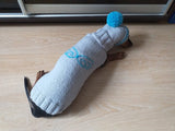 Dachshund Angel Costume Sweater and Hat,knitted dachshund clothes sweater and hat, dachshund suit sweater and hat