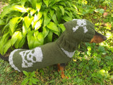 Pirate costume for dog, knitted costume pirate sweater and hat for dog