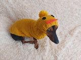 Duck costume for dogs, dachshund Duck costume sweater and hat, Duckdog cloches,Duck dog sweater