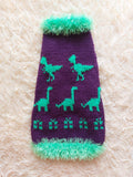 Dinosaur knitted sweater for dachshund or small dog, dinosaur dog sweater, dino sweater