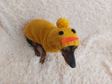 Duck costume for dogs, dachshund Duck costume sweater and hat, Duckdog cloches,Duck dog sweater