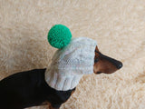 Clothes for dogs handmade knitted hat with pompon
