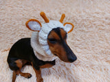 Christmas Deer Wool Dog Snood Hat