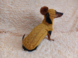 Doxie dachshund costume sweater and hat, knitwear set for dachshund sweater and hat