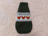 Fox clothes for pets with fox sweater, dog jumper with fish, Norwegian style clothes