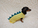Dachshund Halloween Dinosaur Outfit Costume Sweater and Hat-dino pet cloches jamper