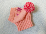 Dachshund christmas snowflake hat with big pompom, christmas clothes dachshund, miniature dachshund