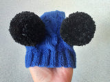 Clothing for miniature dachshund or small dog hat with two pompons dachshundknit