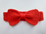 Knitted dachshund collar bow tie