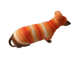 Wiener costume sweater and hat, Doxie sweater and hat set, clothes for small dog of dachshund