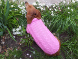 Pink knitted sweater for small dog, clothes for dachshunds dachshundknit