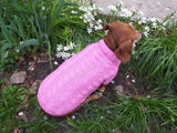 Pink knitted sweater for small dog, clothes for dachshunds dachshundknit