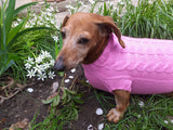 Pink knitted sweater for small dog, clothes for dachshunds dachshundknit