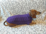 Purple knitted sweater for dogs, clothes for dachshunds, sweater for dogs, clothes for dogs, sweater for small dogs, dachshund sweater dachshundknit