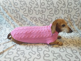 Pink knitted sweater for small dog, clothes for dachshunds dachshundknit