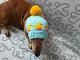 Ducks knitted hat for dogs, clothes for dogs with ducks