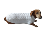 Dachshund Clothing: White Party Sweater, White Dachshund or Small Dog Sweater