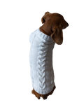 Dachshund Clothing: White Party Sweater, White Dachshund or Small Dog Sweater