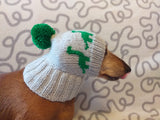 Dinosaur dog clothes pom pom hat, dinosaur hat for dachshund dog