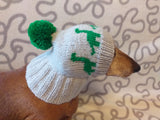 Dinosaur dog clothes pom pom hat, dinosaur hat for dachshund dog