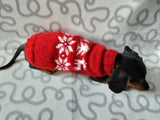 Christmas wool sweater with deer and snowflakes for a small dog, sweater deer for dog, christmas sweater with deer for little dachshund dachshundknit