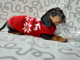 Christmas wool sweater with deer and snowflakes for a small dog, sweater deer for dog, christmas sweater with deer for little dachshund dachshundknit