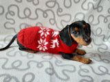 Christmas wool sweater with deer and snowflakes for a small dog, sweater deer for dog, christmas sweater with deer for little dachshund dachshundknit