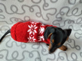 Christmas wool sweater with deer and snowflakes for a small dog, sweater deer for dog, christmas sweater with deer for little dachshund dachshundknit