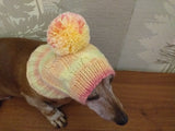 Dachshund christmas  hat with big pompom dachshundknit