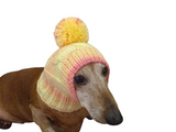 Dachshund christmas  hat with big pompom dachshundknit