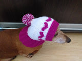 Dog clothes hat with hearts for valentine's day