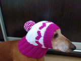 Dog clothes hat with hearts for valentine's day