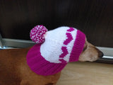 Dog clothes hat with hearts for valentine's day