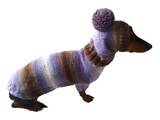 Costume for miniature dachshund sweater and hat, Doxie sweater and hat set, clothes for small dog of dachshund