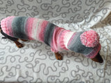 Wiener costume sweater and hat, Doxie sweater and hat set, clothes for small dog of dachshund