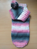 Wiener costume sweater and hat, Doxie sweater and hat set, clothes for small dog of dachshund