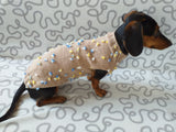 Jumper with flowers for a mini dachshund,Sweater with flowers and butterflies for miniature dachshund or small dog. dachshundknit