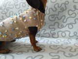 Jumper with flowers for a mini dachshund,Sweater with flowers and butterflies for miniature dachshund or small dog. dachshundknit