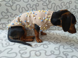 Jumper with flowers for a mini dachshund,Sweater with flowers and butterflies for miniature dachshund or small dog. dachshundknit