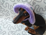 Purple Panama for dog, summer clothes dog headwear, dog hat