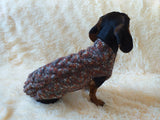 Wool aran sweater for mini dachshund or small dog, dachshund puppy sweater, terrier sweater, small dog sweater