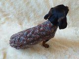 Wool aran sweater for mini dachshund or small dog, dachshund puppy sweater, terrier sweater, small dog sweater