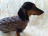 Wool aran sweater for mini dachshund or small dog, dachshund puppy sweater, terrier sweater, small dog sweater