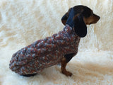 Wool aran sweater for mini dachshund or small dog, dachshund puppy sweater, terrier sweater, small dog sweater